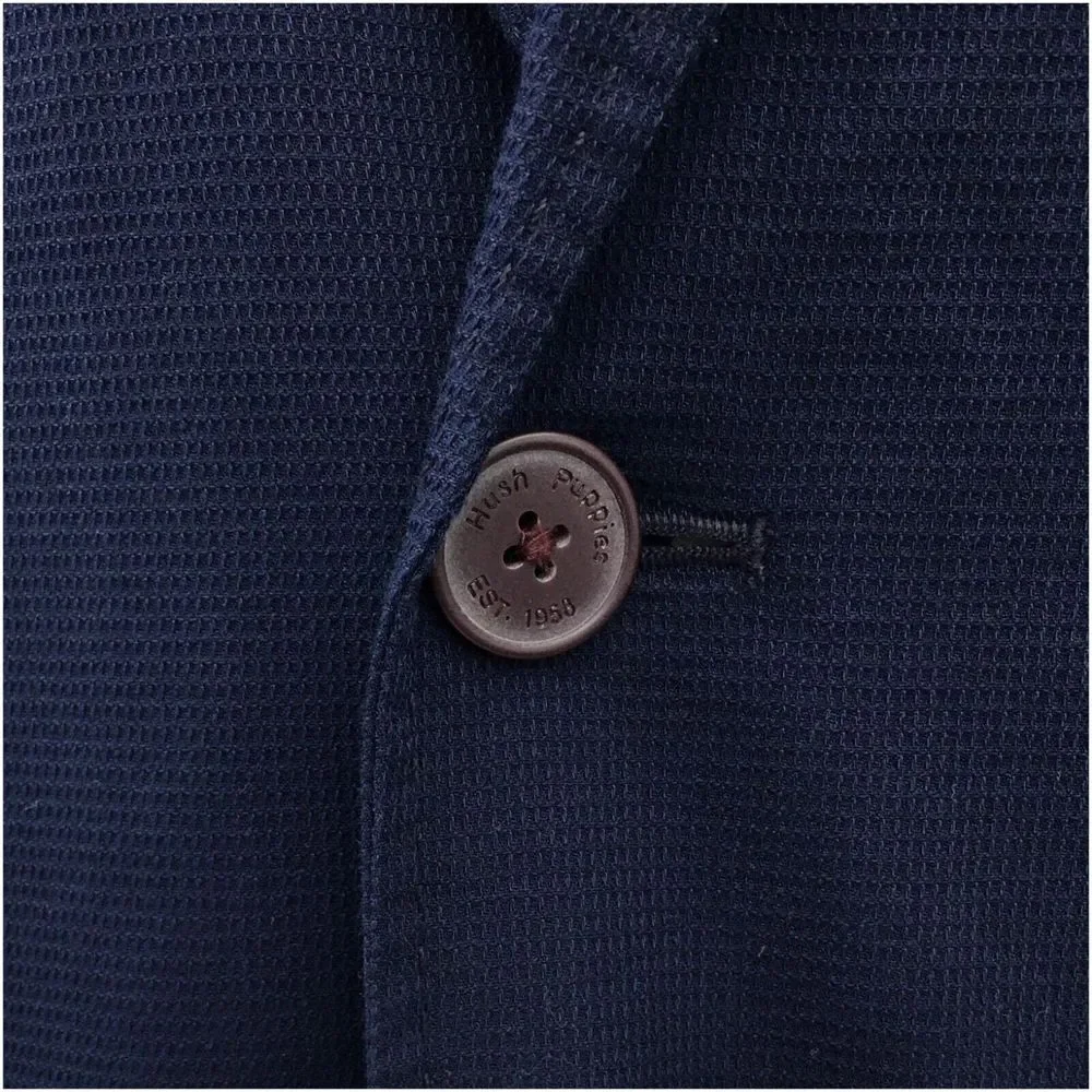 HUSH PUPPIES‎ Mens Blazer Sport Coat Casual Jacket Size 42R Blue Cotton Suit